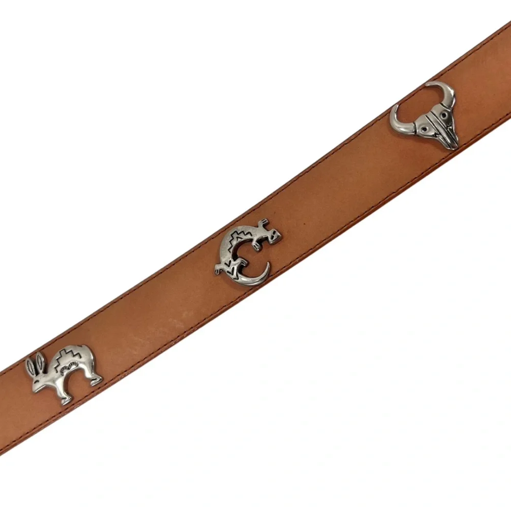 Sunbelt Belt Southwestern Embellished Animal Studded Light Brown Belt